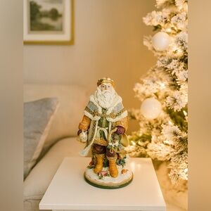 Rare Fitz and Floyd Clairmont Christmas Musical Santa Plays Deck The Halls 9.5”